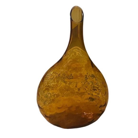 Vintage Blenko Amber Coin Dot Decanter Glass,  Amber - Picture 3 of 7